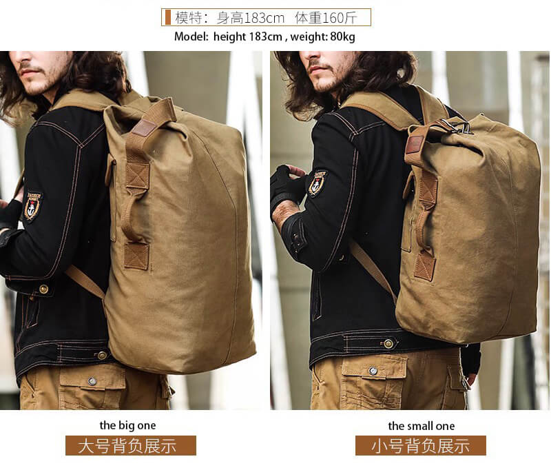 Extra Large Canvas Travel Backpack - 230B11